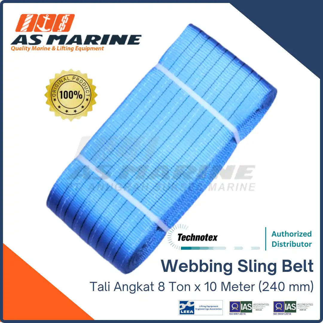 Webbing Sling Belt / Tali Angkat 8 Ton x 10 meter 240 mm Technotex Holland